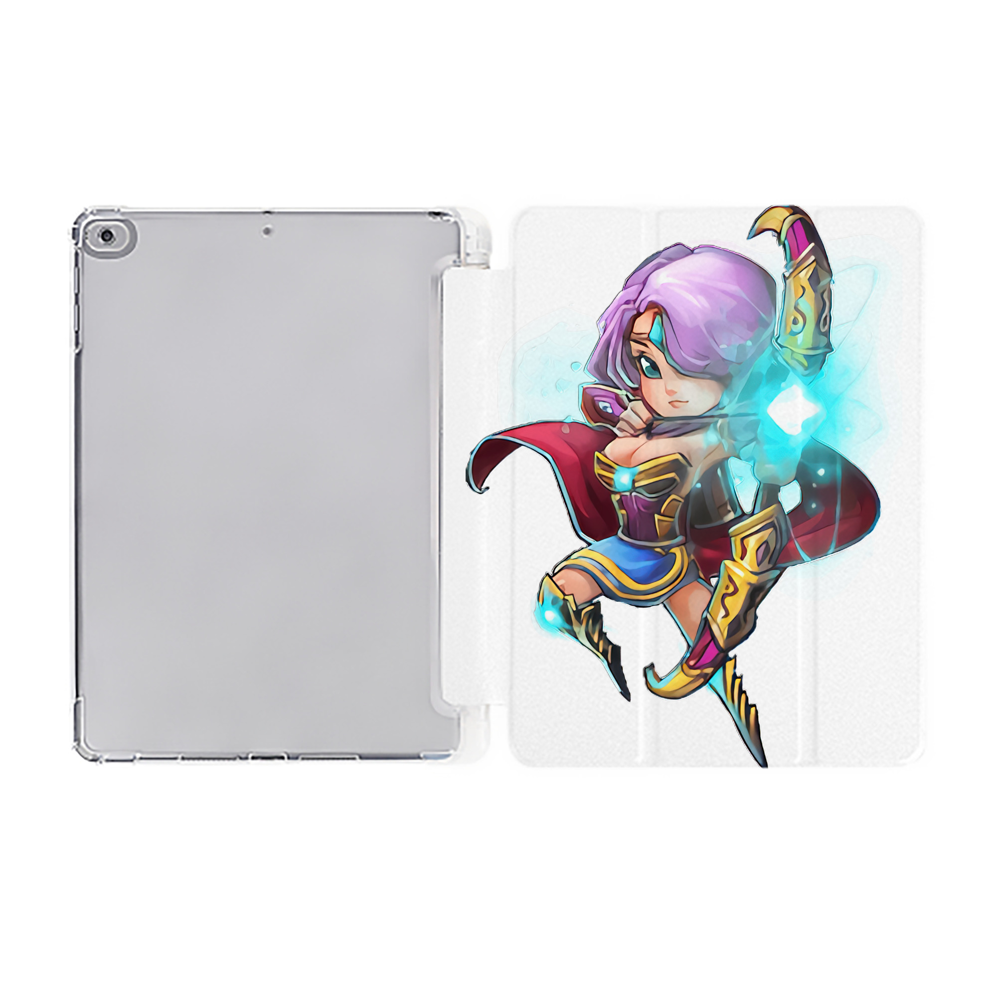 （画像用） リーグ・オブ・レジェンド League of Legends LOL IPad ケース ペン収納付き 三つ折りスタンド PUレザー×シリコン 対応機種9.5/10.5/10.9インチ